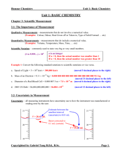 Unit 1: Basic Chemistry Notes (answers)