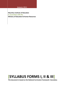 Syllabus forms I, II & III - International Bureau of Education