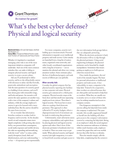 What's the best cyber defense? Physical and logical security