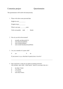 Comenius project Questionnaire