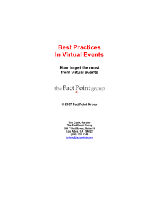 Best Practices In Virtual Events