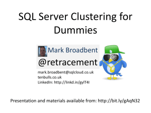SQL Server Clustering for Dummies