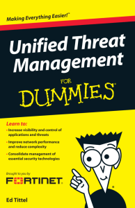 Unified Threat Management For Dummies®