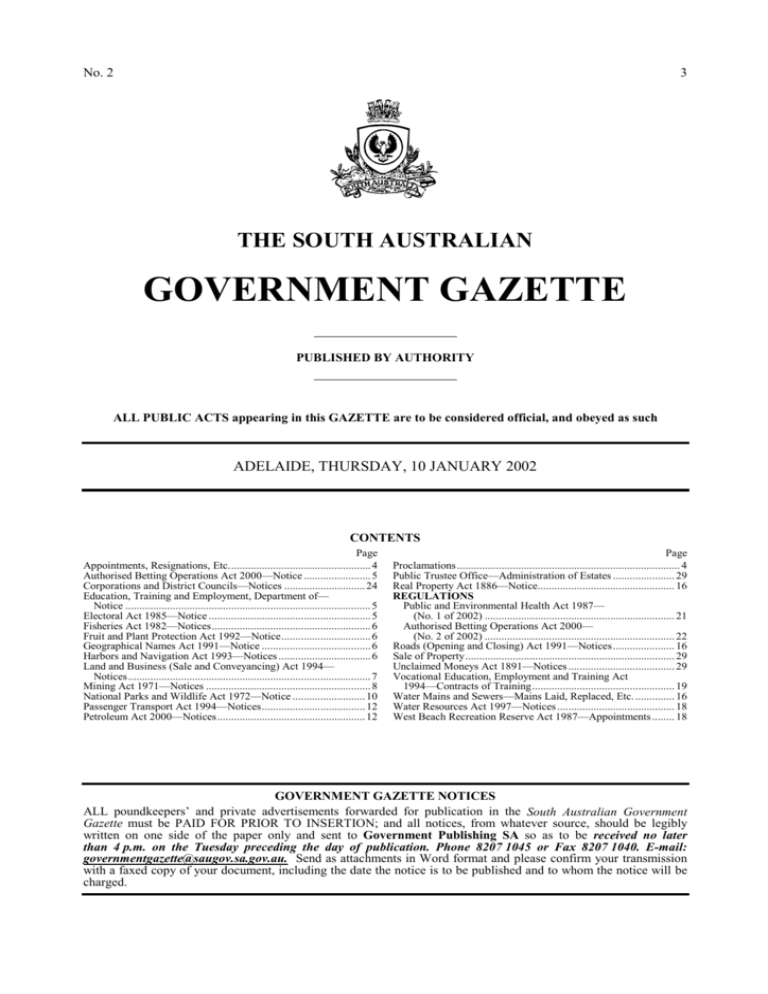 Government Gazette Sa
