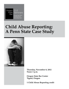 Child Abuse Reporting: A Penn State Case Study