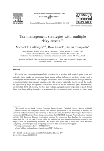 Tax management strategies with multiple risky assets