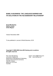 babel in business: the language barrier and its