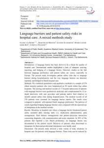 Language barriers and patient safety risks in hospital care: a