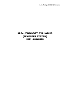 M.Sc. ZOOLOGY SYLLABUS ZOOLOGY SYLLABUS ZOOLOGY