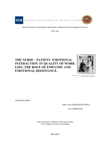 the nurse – patient emotional interaction in quality of work life