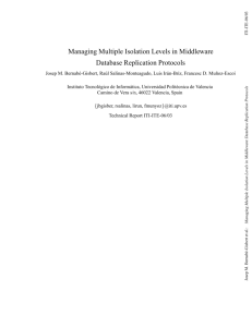Managing Multiple Isolation Levels in Middleware Database