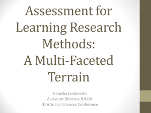 Assessment for Learning Research Methods