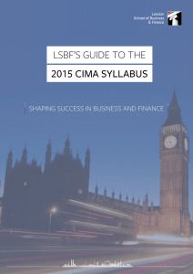 CIMA Syllabus Study Guide - London School of Business and Finance