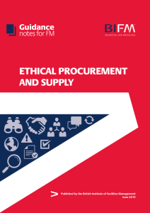 ETHICAL PROCUREMENT AND SUPPLY