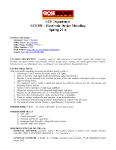 ECE 250 Electronic Device Modeling - Syllabus - Rose