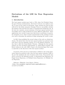 Derivations of the LSE for Four Regression Models