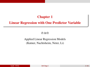 Chapter 1 Linear Regression with One Predictor Variable