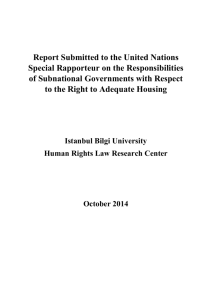 Report Submitted to the United Nations Special Rapporteur on the