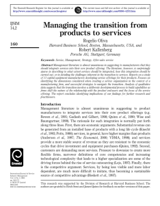Managing the transition from products to services