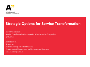 Strategic Options for Service Transformation