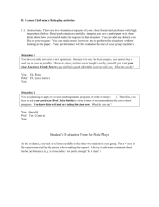 Student's Evaluation Form for Role