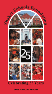 Celebrating 25 Years - Shaker Heights City School District
