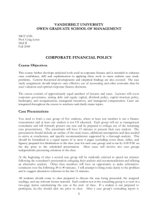 corporate financial policy - Vanderbilt Business School