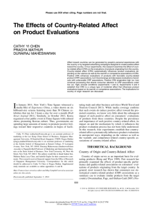 The Effects of Country-Related Affect on Product - Jcr
