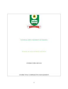 comparative management - National Open University of Nigeria