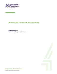 Advanced Financial Accounting - Accounting Technicians Ireland