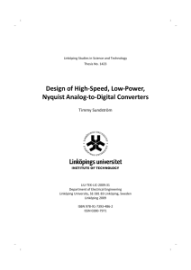 Design of High-Speed, Low-Power, Nyquist Analog-to-Digital