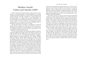 Matthew Arnold: Culture and Anarchy (1869)