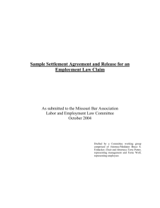 Sample Settlement Agreement And Release For An