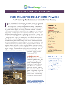 Fuel CellS FOR Cell PHONe TOweRS