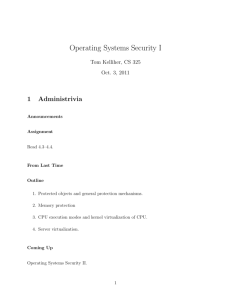 Operating Systems Security I