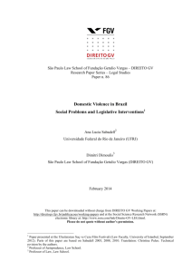Domestic Violence in Brazil Social Problems and Legislative