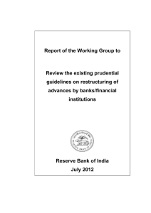 WG RBI Restructuring, 2012 - Centre for Capital Markets