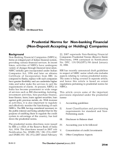 Prudential Norms for Non-banking Financial (Non