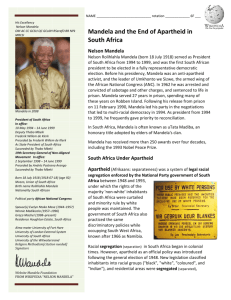 Mandela and the End of Apartheid in South Africa