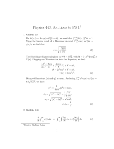 Physics 443, Solutions to PS 1