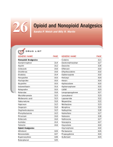 Opioid and Nonopioid Analgesics