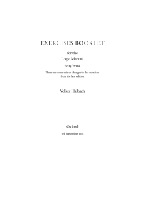 exercises booklet - The Logic Manual