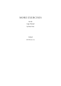 MORE EXERCISES - The Logic Manual