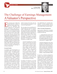 The Challenge of Earnings Management