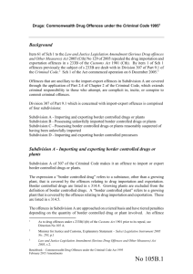 105B Drugs commonwealth drug offences under the criminal code