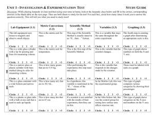 Unit 1 Test Jeopardy Study Guide