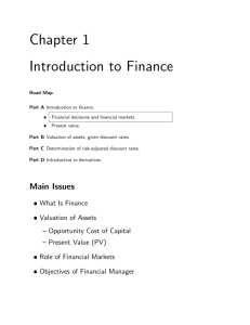 Chapter 1 Introduction to Finance