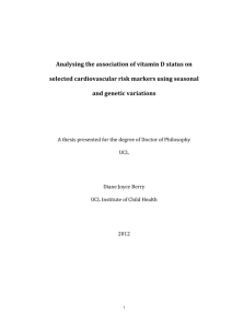 Analysing the association of vitamin D status on selected