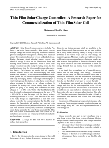 Thin Film Solar Charge Controller: A Research Paper for