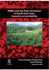 HSBC and the Palm Oil Sector in South East Asia